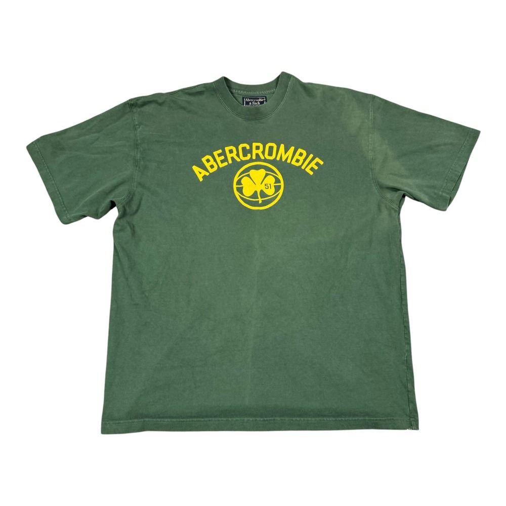 Vintage 2000s‎ Abercrombie & Fitch Clover Basketball Green Shirt Men's XL FLAW